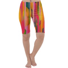 Background Abstract Colorful Cropped Leggings 