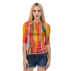 Background Abstract Colorful Quarter Sleeve Raglan Tee