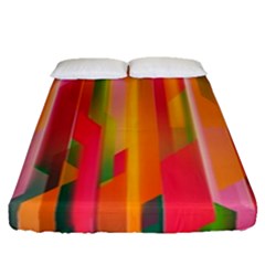 Background Abstract Colorful Fitted Sheet (Queen Size)