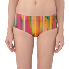 Background Abstract Colorful Mid-Waist Bikini Bottoms