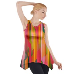 Background Abstract Colorful Side Drop Tank Tunic