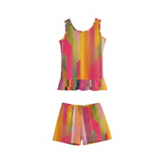 Background Abstract Colorful Kid s Boyleg Swimsuit