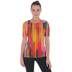 Background Abstract Colorful Short Sleeve Top