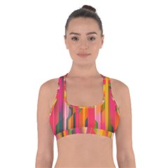 Background Abstract Colorful Cross Back Sports Bra