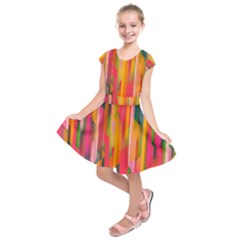 Background Abstract Colorful Kids  Short Sleeve Dress