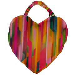 Background Abstract Colorful Giant Heart Shaped Tote