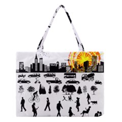 Good Morning, City Medium Tote Bag by FunnyCow