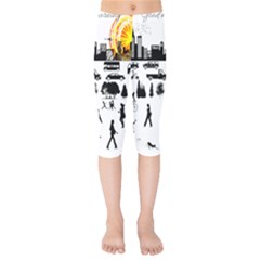 Good Morning, City Kids  Capri Leggings  by FunnyCow