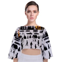 Good Morning, City Tie Back Butterfly Sleeve Chiffon Top