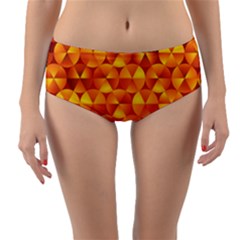 Background Triangle Circle Abstract Reversible Mid-waist Bikini Bottoms