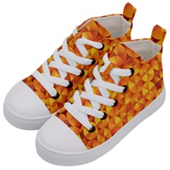 Background Triangle Circle Abstract Kid s Mid-top Canvas Sneakers