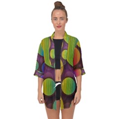 Background Colorful Abstract Circle Open Front Chiffon Kimono by Nexatart