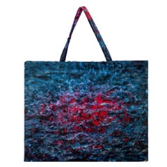 Water Color Red Zipper Large Tote Bag by FunnyCow