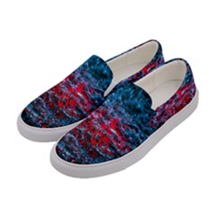 Water Color Red Women s Canvas Slip Ons by FunnyCow