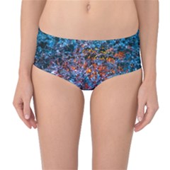 Water Color Orange Mid-Waist Bikini Bottoms