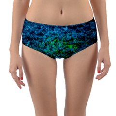 Water Color Green Reversible Mid-waist Bikini Bottoms by FunnyCow