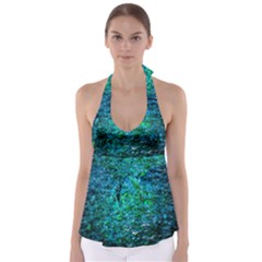 Water Color Green Babydoll Tankini Top by FunnyCow