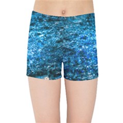 Water Color Blue Kids Sports Shorts