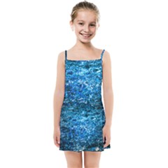 Water Color Blue Kids Summer Sun Dress