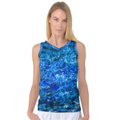 Water Color Navy Blue Women s Basketball Tank Top by FunnyCow