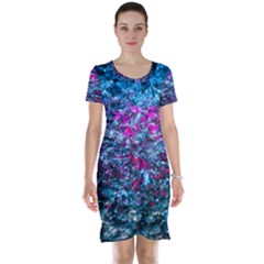 Water Color Violet Short Sleeve Nightdress by FunnyCow