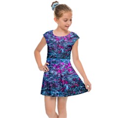 Water Color Violet Kids Cap Sleeve Dress by FunnyCow
