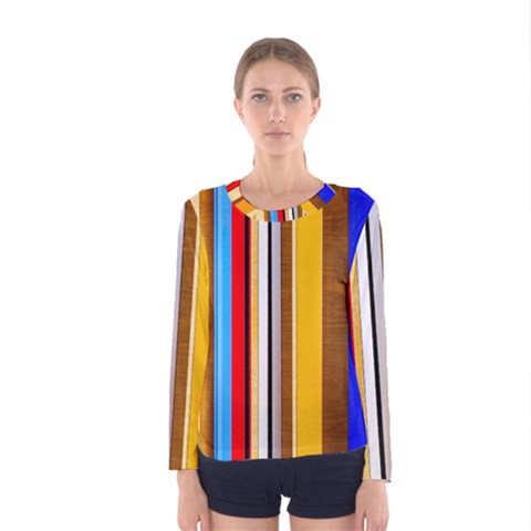 Colorful Stripes Women s Long Sleeve Tee by FunnyCow