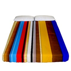 Colorful Stripes Fitted Sheet (california King Size) by FunnyCow