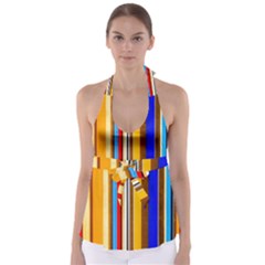 Colorful Stripes Babydoll Tankini Top by FunnyCow