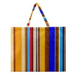 Colorful Stripes Zipper Large Tote Bag by FunnyCow