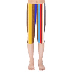 Colorful Stripes Kids  Capri Leggings  by FunnyCow