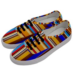 Colorful Stripes Men s Classic Low Top Sneakers by FunnyCow