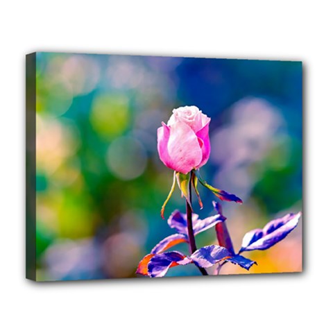 Pink Rose Flower Canvas 14  X 11  by FunnyCow