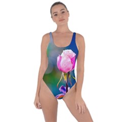 Pink Rose Flower Bring Sexy Back Swimsuit by FunnyCow