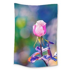 Pink Rose Flower Large Tapestry by FunnyCow