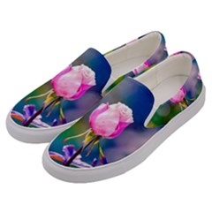 Pink Rose Flower Men s Canvas Slip Ons by FunnyCow