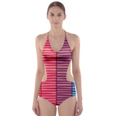 Background Colorful Abstract Cut-out One Piece Swimsuit by Nexatart