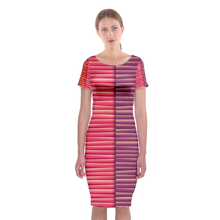 Background Colorful Abstract Classic Short Sleeve Midi Dress