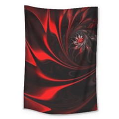 Abstract Curve Dark Flame Pattern Large Tapestry by Nexatart