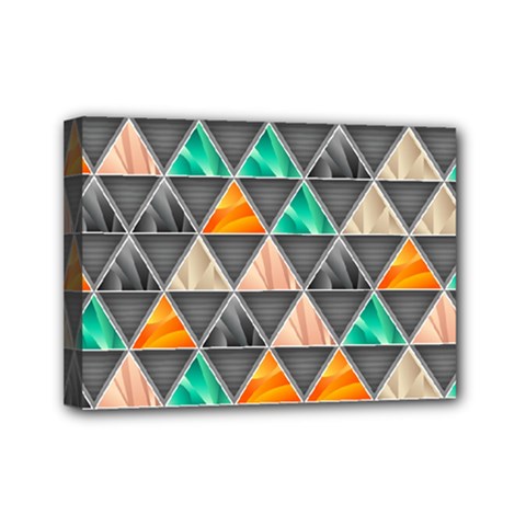 Abstract Geometric Triangle Shape Mini Canvas 7  X 5  by Nexatart