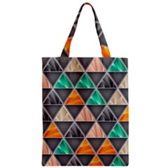 Abstract Geometric Triangle Shape Zipper Classic Tote Bag