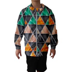 Abstract Geometric Triangle Shape Hooded Windbreaker (kids) by Nexatart