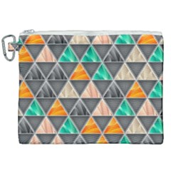 Abstract Geometric Triangle Shape Canvas Cosmetic Bag (xxl) by Nexatart