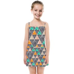 Abstract Geometric Triangle Shape Kids Summer Sun Dress