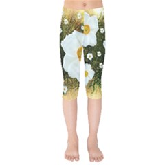 Summer Anemone Sylvestris Kids  Capri Leggings  by Nexatart