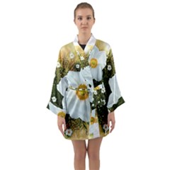 Summer Anemone Sylvestris Long Sleeve Kimono Robe