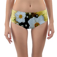 Summer Anemone Sylvestris Reversible Mid-waist Bikini Bottoms by Nexatart