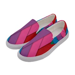 Abstract Background Colorful Strips Women s Canvas Slip Ons