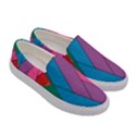 Abstract Background Colorful Strips Women s Canvas Slip Ons View3