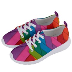 Abstract Background Colorful Strips Women s Lightweight Sports Shoes by Nexatart